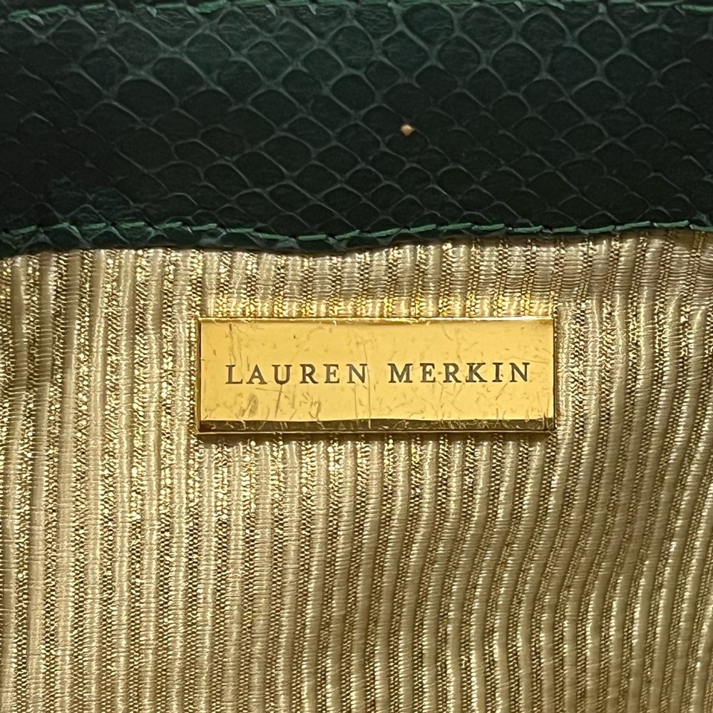 Lauren Merkin Louise Snakeskin Embossed Leather Clutch - Picture 5 of 13